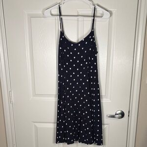 Old Navy Navy Blue Polka Dot Smocked Mini Dress Size M